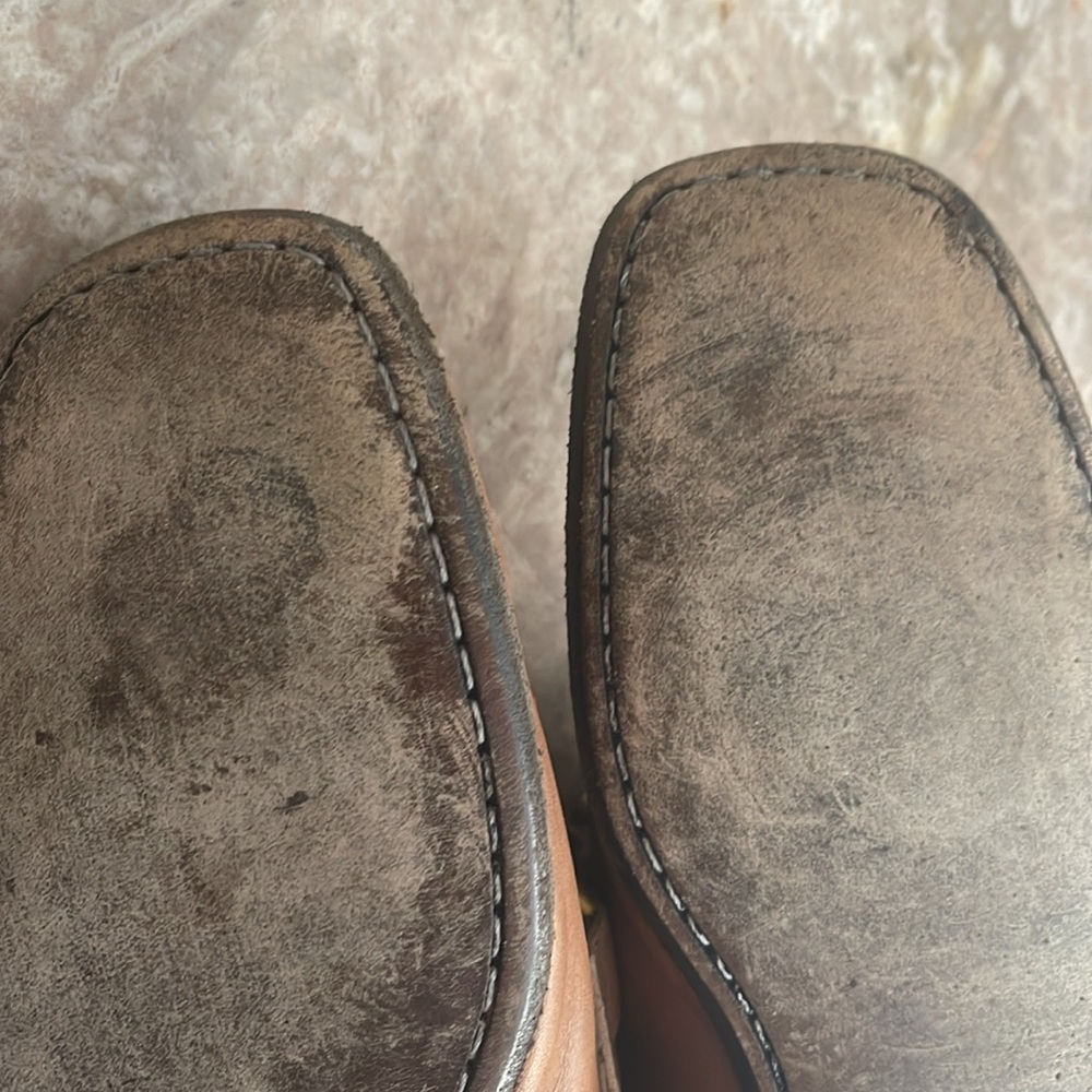 Prada Men’s Cognac Leather Slip On Loafers 8.5 - Picture 15 of 15